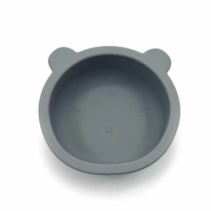 Castron cu urechi de ursulet, Bocioland, Cu ventuze, Silicon, Fara BPA, 6-36 luni, Grey [1]