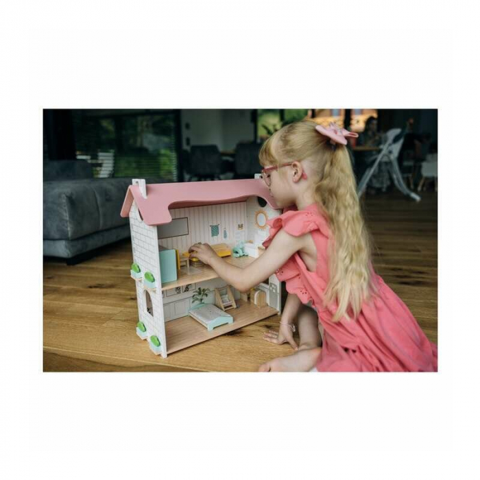 Casuta de papusi, Free2Play, Din lemn, Cu 11 piese de mobilier, Cu acces facil, 48,3 x 21 x 48 cm, 36 luni+, Multicolor [9]