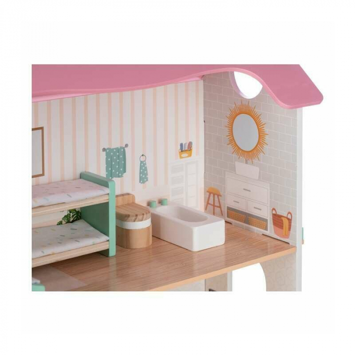 Casuta de papusi, Free2Play, Din lemn, Cu 11 piese de mobilier, Cu acces facil, 48,3 x 21 x 48 cm, 36 luni+, Multicolor [5]