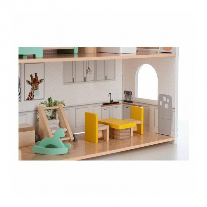 Casuta de papusi, Free2Play, Din lemn, Cu 11 piese de mobilier, Cu acces facil, 48,3 x 21 x 48 cm, 36 luni+, Multicolor [4]