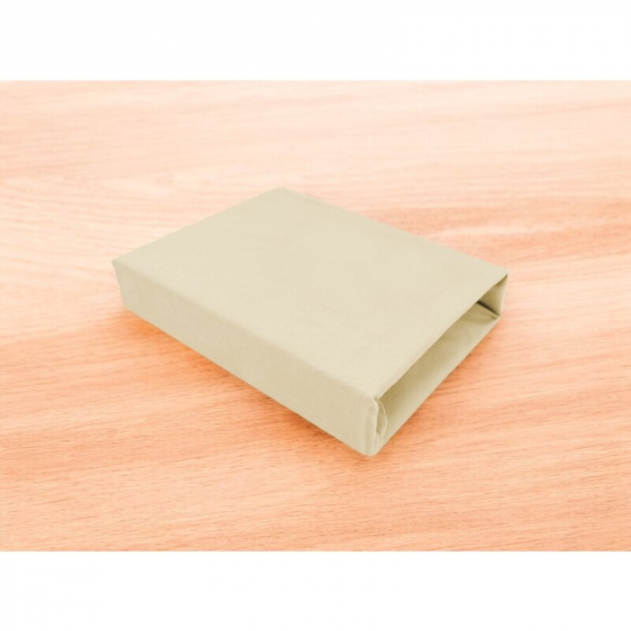 Cearceaf cu elastic, MimiNu, Jerse, Pentru pat 160x80 cm, Material certificat Oeko Tex Standard 100, Nugat [2]