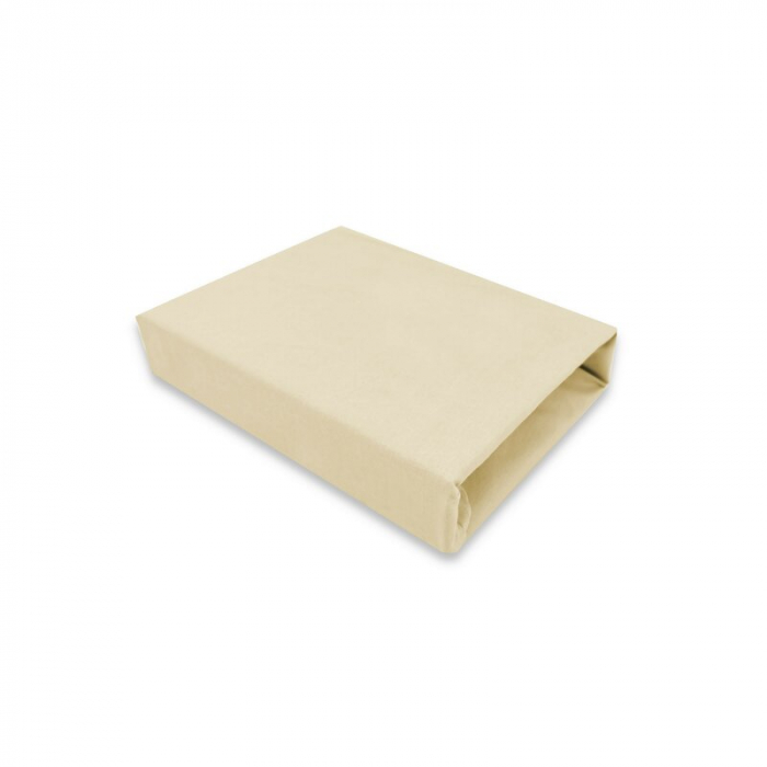 Cearceaf cu elastic, MimiNu, Jerse, Pentru pat 160x80 cm, Material certificat Oeko Tex Standard 100, Nugat [3]