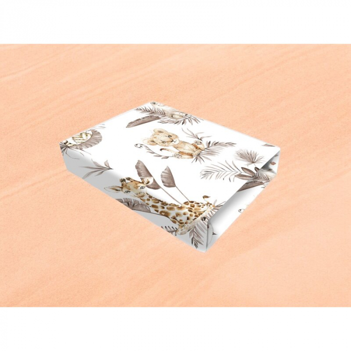 Cearceaf cu elastic, MimiNu, Pentru pat 160X80 cm, Din bumbac certificat Oeko Tex Standard 100, Savanna [3]