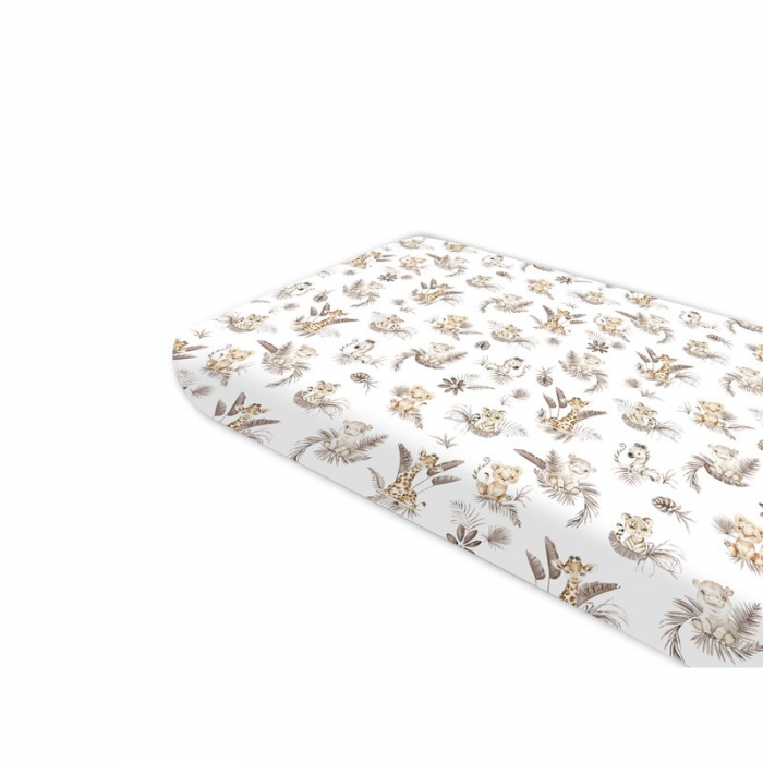 Cearceaf cu elastic, MimiNu, Pentru pat 160X80 cm, Din bumbac certificat Oeko Tex Standard 100, Savanna [1]