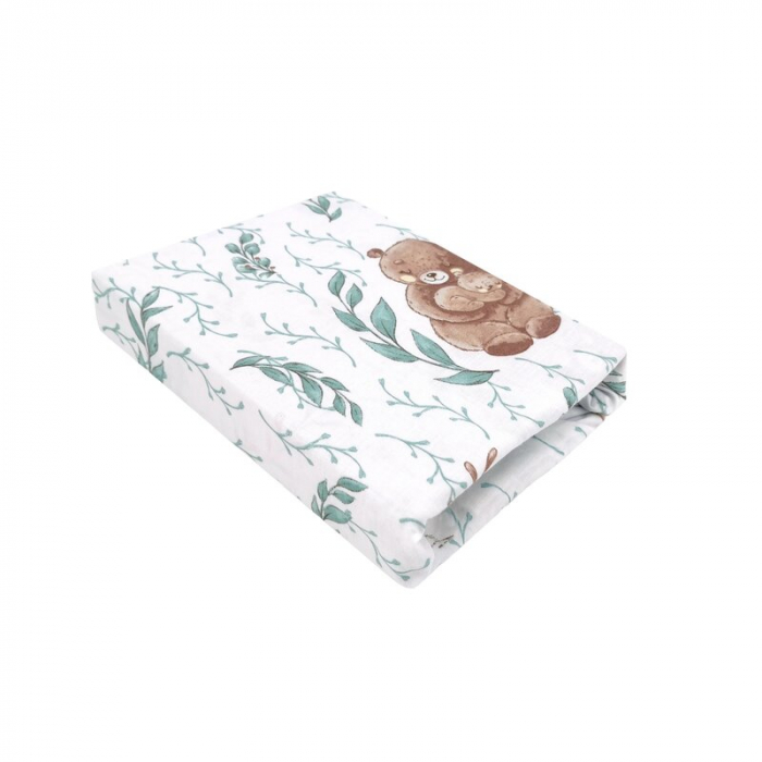 Cearceaf cu elastic, MimiNu, Pentru patut co-sleeper, Aurora, Dimensiune 76 x 43 cm, Din bumbac certificat Oeko Tex Standard 100, Lulu Natural [1]