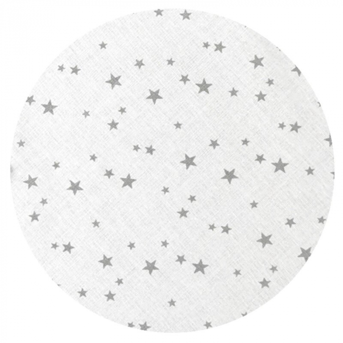 Cearceaf cu elastic, MimiNu, Pentru patut co-sleeper, Aurora, Dimensiune 76 x 43 cm, Din bumbac certificat Oeko Tex Standard 100, Mini Gray Stars [3]