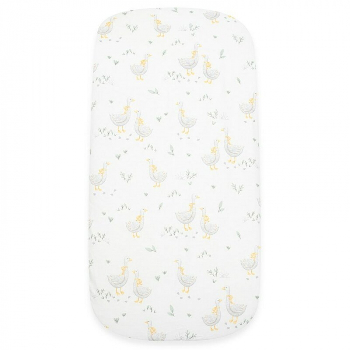 Cearceaf cu elastic, New Baby, Pentru landou, Din Bumbac certificat Oeko-Tex 100, 35 x 75 cm, 0 luni+, Goose [1]