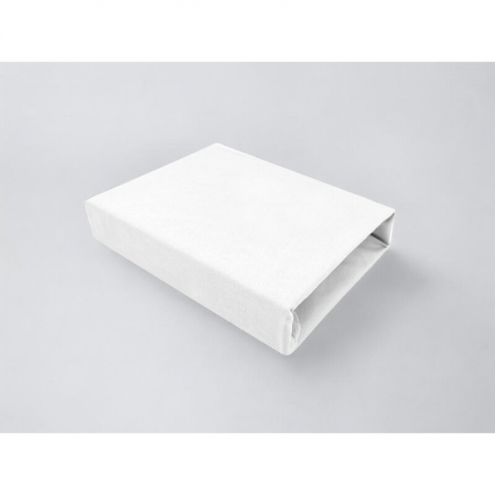 Cearceaf cu elastic, Qmini, Pentru patut co-sleeper, Aurora, Dimensiune 76 x 43 cm, Din bumbac jersey, Material certificat Oeko Tex Standard 100, White [2]
