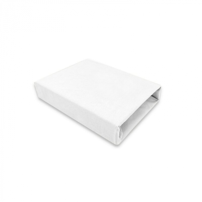 Cearceaf cu elastic, Qmini, Pentru patut co-sleeper, Aurora, Dimensiune 76 x 43 cm, Din bumbac jersey, Material certificat Oeko Tex Standard 100, White [1]