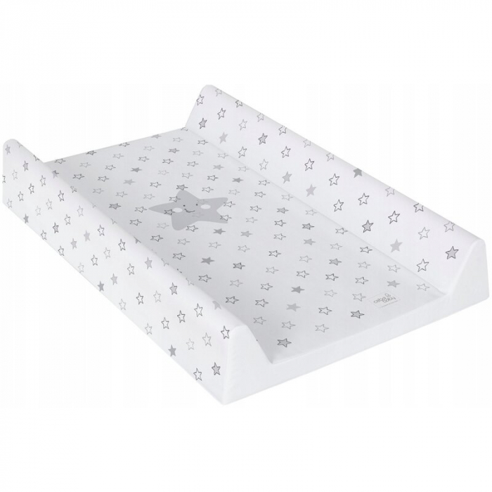Ceba Baby - Saltea de infasat, Cu Intaritura, 70x50 cm, Happy Stars Grey [2]
