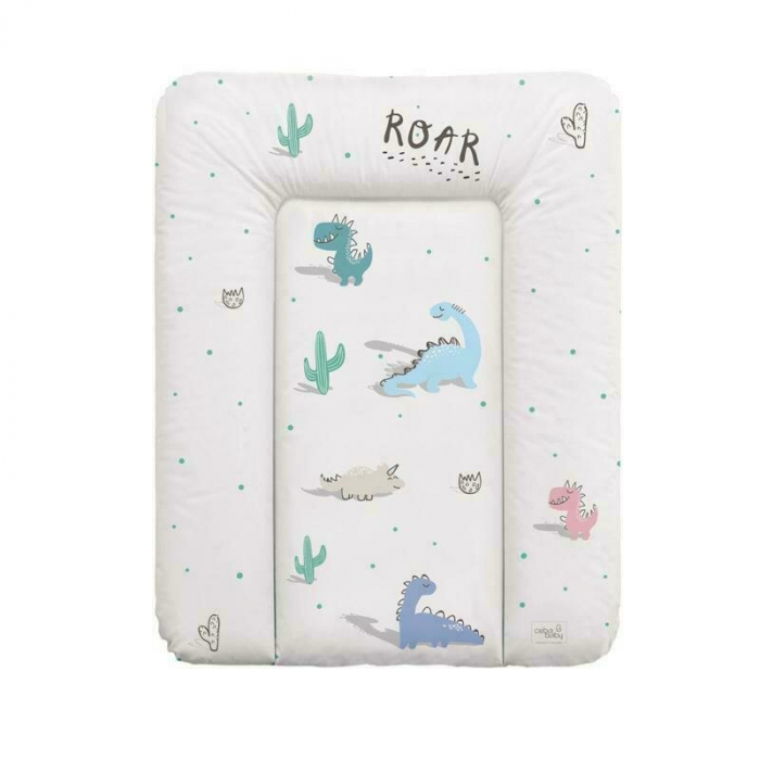 Ceba Baby - Saltea de infasat moale cu dinozauri, Fara ftalati, 70 x 50 cm, Multicolor [1]