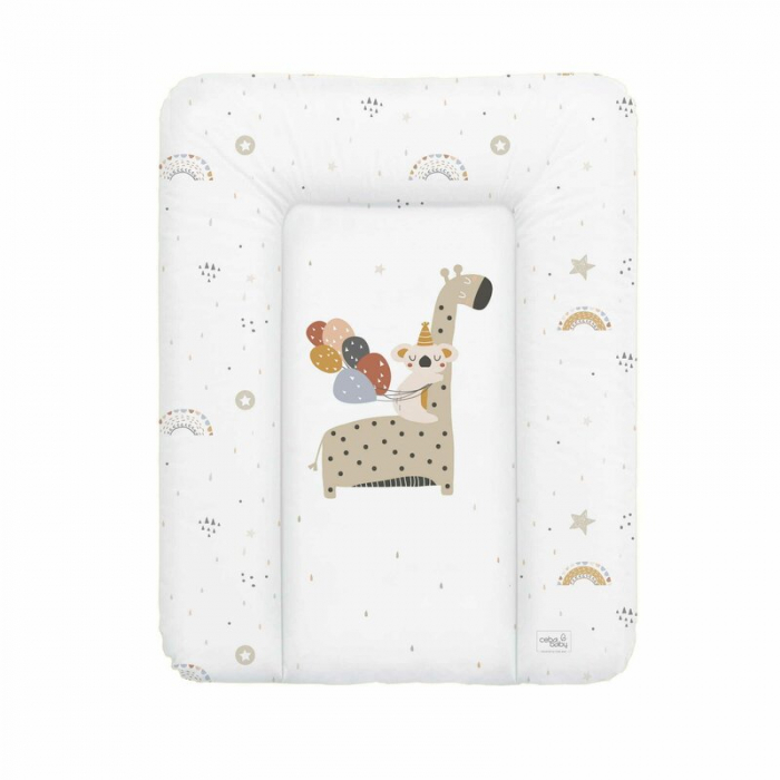 Ceba Baby - Saltea de infasat moale Giraffe, Fara ftalati, 70 x 50 cm, Alb/Bej [1]