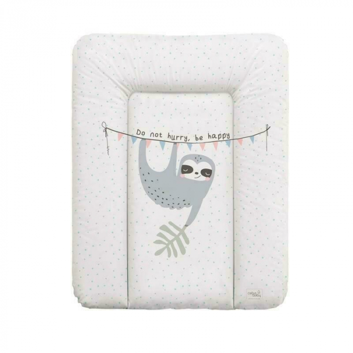 Ceba Baby - Saltea de infasat moale lenesul Candy Andy, Fara ftalati, 70 x 50 cm, Alb/Gri [1]