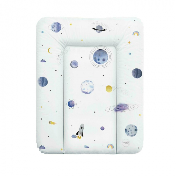 Ceba Baby - Saltea de infasat moale World Universe, Fara ftalati, 70 x 50 cm, Alb/Albastru [1]