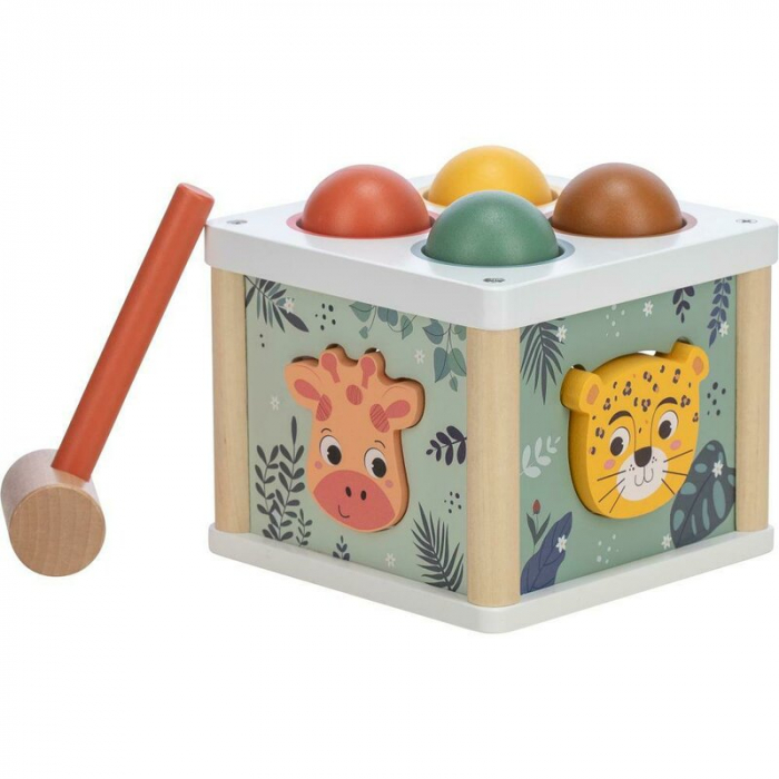 Centru de activitati, Free2Play, Cu figurine, Cu ciocanel, Din lemn, Conform cu standardul european de securitate EN71/123, 15 x 15 x 12 cm, 12 luni+, Multicolor [2]