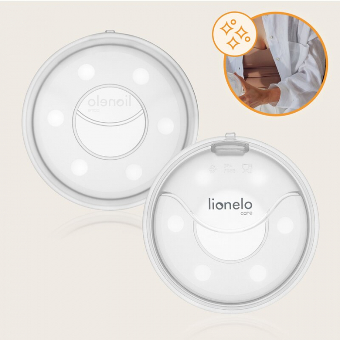 Colector de lapte, Lionelo, Milky, 2 buc, Se potriveste tuturor sutienelor, Cutie depozitare igienica inclusa, Fara bisfenol A, Capacitate 40 ml, Transparent [16]