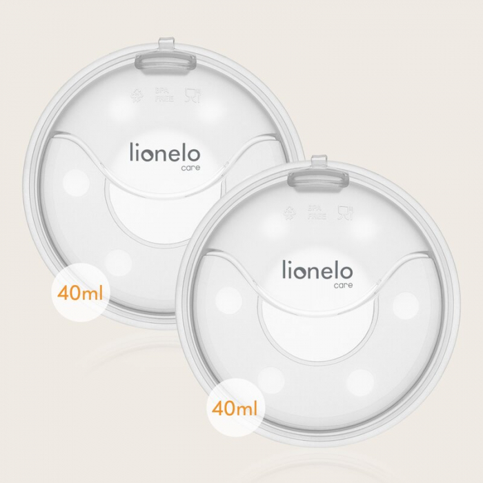 Colector de lapte, Lionelo, Milky, 2 buc, Se potriveste tuturor sutienelor, Cutie depozitare igienica inclusa, Fara bisfenol A, Capacitate 40 ml, Transparent [18]