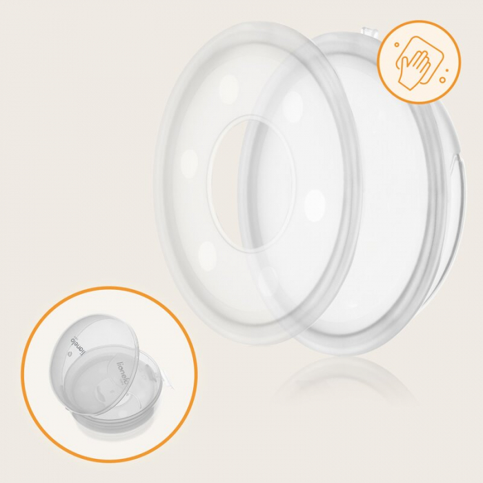 Colector de lapte, Lionelo, Milky, 2 buc, Se potriveste tuturor sutienelor, Cutie depozitare igienica inclusa, Fara bisfenol A, Capacitate 40 ml, Transparent [19]