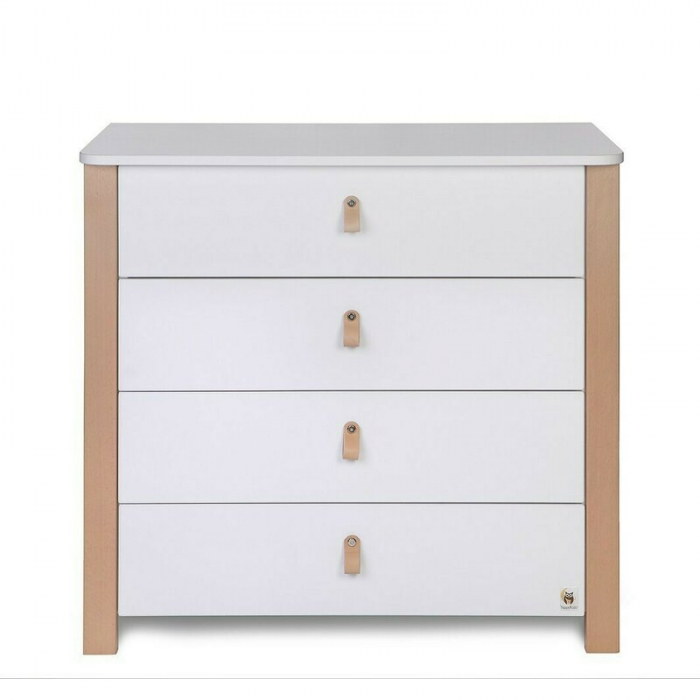 Comoda de infasat YappyEtude din lemn, Cu patru sertare, Cu blat de infasat detasabil, YappyKids, 89x86x50 cm, Alb [5]