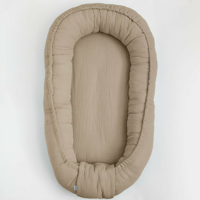 Cosulet bebelus Baby Nest 80 x 50 cm, Din muselina, New Baby, Beige [2]