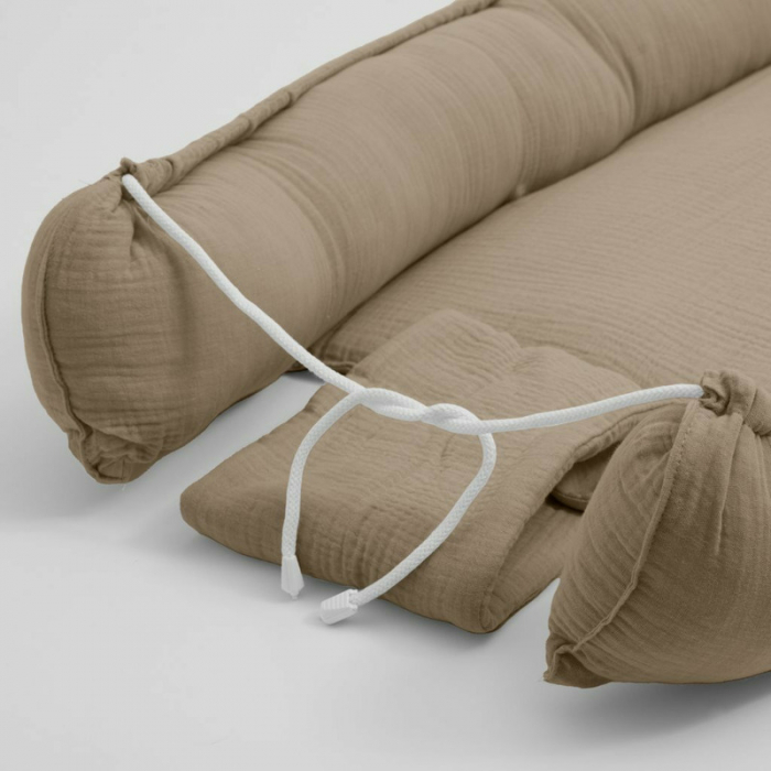 Cosulet bebelus Baby Nest 80 x 50 cm, Din muselina, New Baby, Beige [3]