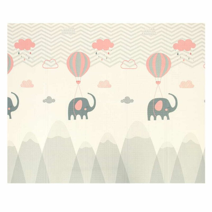 Covoras de joaca, Bocioland, Grey Elephant, Pliabil, Protectie impotriva loviturilor, Dimensiune mare, 180 x 150 cm, Cu Imprimeu pe ambele parti, Potrivit pentru utlizare atat in interior, cat si in e [6]