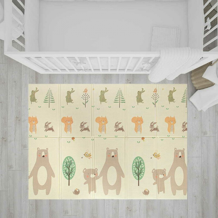 Covoras de joaca, Bocioland, Little Bear, Pliabil, Protectie impotriva loviturilor, Dimensiune mare, 200 x 150 cm, Cu Imprimeu pe ambele parti, Potrivit pentru utlizare atat in interior, cat si in ext [2]