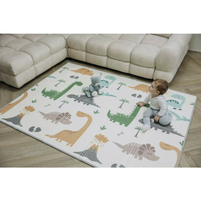 Covoras de joaca, FreeON, Magic Dino, Cu doua fete, Pliabil, Protectie impotriva loviturilor, 200 x 150 cm, Cu Imprimeu pe ambele parti, 0 luni+, Multicolor [13]