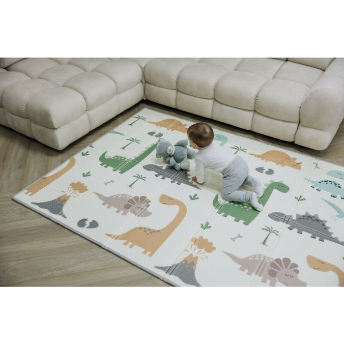 Covoras de joaca, FreeON, Magic Dino, Cu doua fete, Pliabil, Protectie impotriva loviturilor, 200 x 150 cm, Cu Imprimeu pe ambele parti, 0 luni+, Multicolor [9]