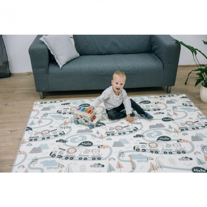 Covoras de joaca, FreeON, Magic Road, Cu doua fete, Pliabil, Protectie impotriva loviturilor, 200 x 150 cm, Cu Imprimeu pe ambele parti, 0 luni+, Multicolor [5]
