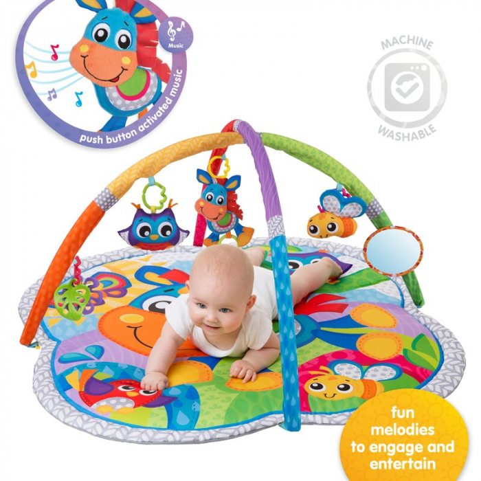 Covoras educational, Playgro, Pentru copii, Interactiv, Multifunctional, Pentru activitati fizice, Cu elemente detasabile, 0 luni+, Clip Clop Musical Activity Gym [3]