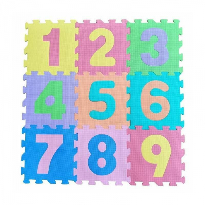 Covoras puzzle, Free2Play, Pentru copii, Din spuma, 90x90 cm, 9 bucati, 36 luni+, Multicolor [1]