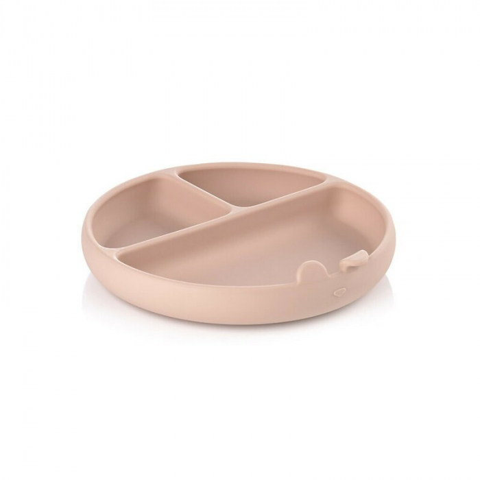 Farfurie BLW, Din silicon, Cu ventuze, 17 x 17 x 4 cm, BPA Free, Pale [1]