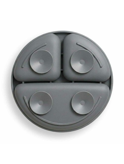 Farfurie compartimentata, Bocioland, Rotunda, Cu 3 compartimente, Fara BPA, 6-36 luni, Dark grey [4]