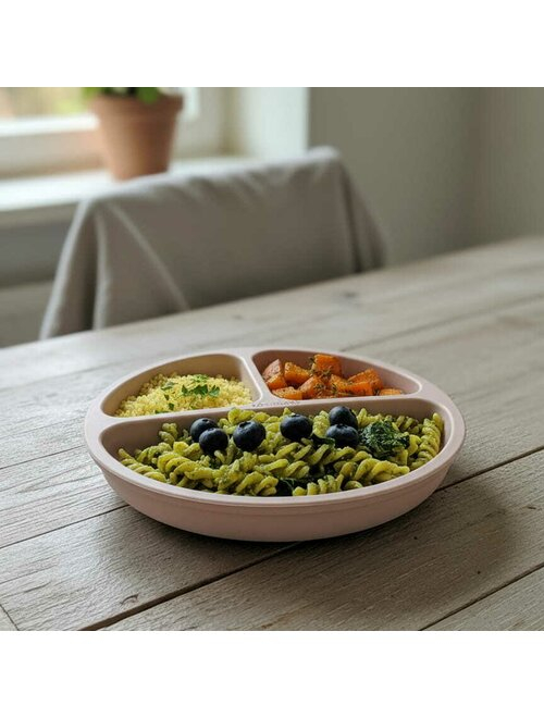 Farfurie compartimentata, Bocioland, Rotunda, Cu 3 compartimente, Fara BPA, 6-36 luni, Pink [8]