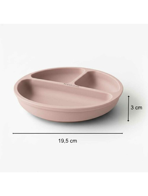 Farfurie compartimentata, Bocioland, Rotunda, Cu 3 compartimente, Fara BPA, 6-36 luni, Pink [10]