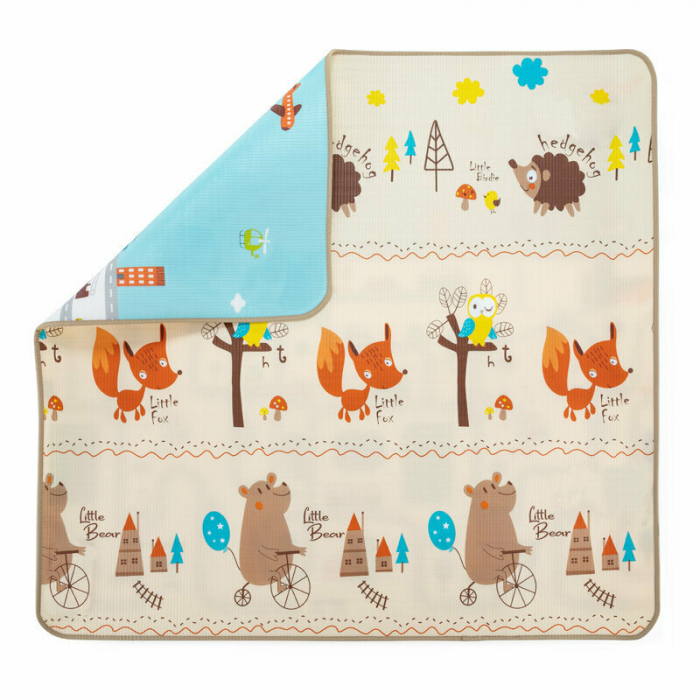 Feedo - Covoras de joaca, Reversibil, Impermeabil, Din spuma, Fara BPA, 180 x 180 x 1 cm, 0 luni+, Multicolor [1]