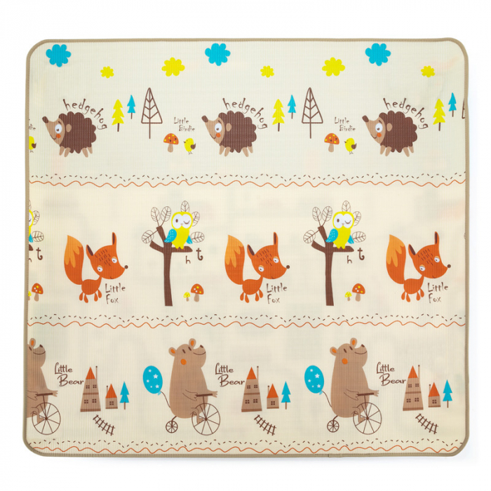 Feedo - Covoras de joaca, Reversibil, Impermeabil, Din spuma, Fara BPA, 180 x 180 x 1 cm, 0 luni+, Multicolor [2]