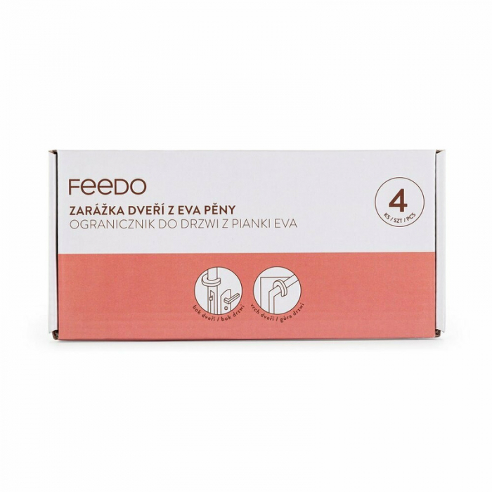 Feedo - Protectii pentru oprirea usilor, Din spuma EVA, 9.4 x 9.2 x 1.8 cm, 4 bucati, Alb [3]