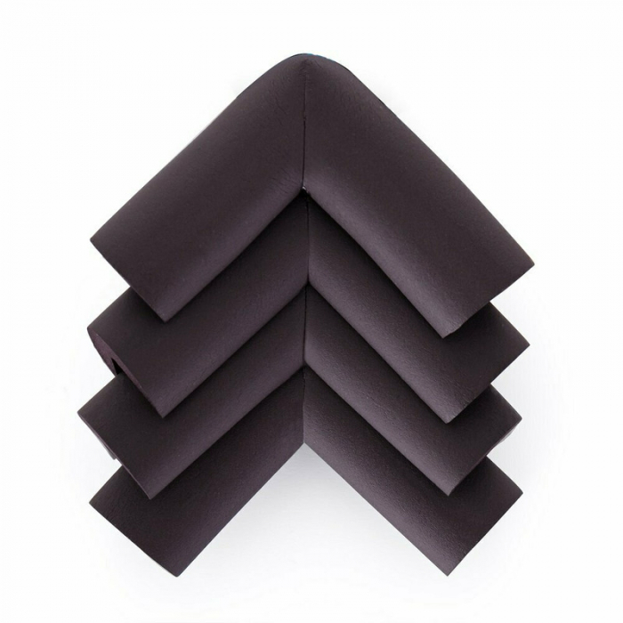 Feedo - Set protectii pentru colturi ascutite, Absorbtie a socurilor, Din spuma, Cu adeziv, 5 x 5 x 2 cm, 4 bucati, Maro [1]