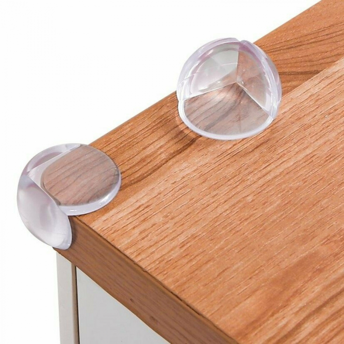 Feedo - Set protectii pentru colturi ascutite, Usor de instalat, 3.6 x 3.6 x 2.7 cm, 4 bucati, Transparent [4]