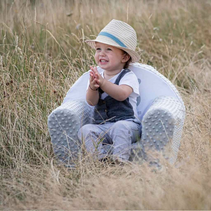 Fotoliu din burete pentru copii, Din tesatura minky, Fox, New Baby, 9 luni - 5 ani, Cu Husa detasabila, Gray [8]