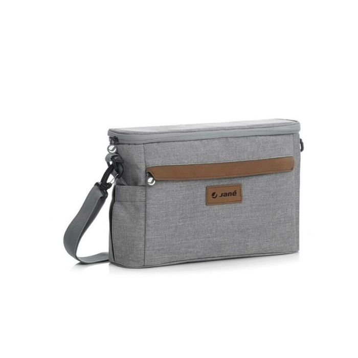 Geanta pentru scutece si organizator carucior, Jane, Cu multiple compartimente, Dimensiune compacta, 32 x 10 x 21 cm, Dim Grey [1]