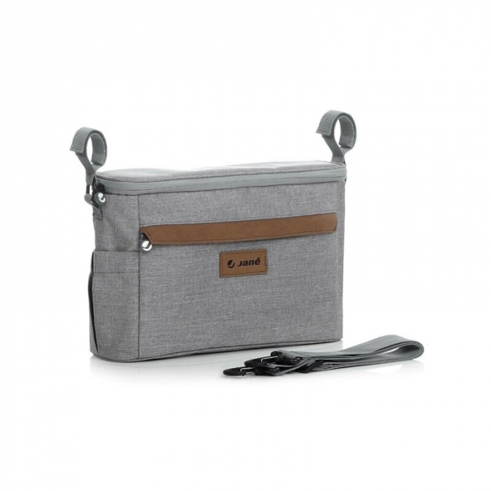 Geanta pentru scutece si organizator carucior, Jane, Cu multiple compartimente, Dimensiune compacta, 32 x 10 x 21 cm, Dim Grey [3]
