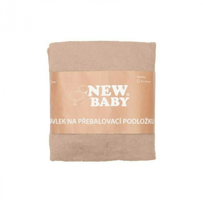 Husa, New Baby, Pentru saltea de infasat, 50x70 cm, Cu banda elastica, Bumbac terry, Beige [2]
