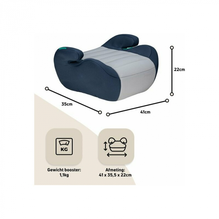 Inaltator auto, FreeON, Comfy, Pentru copii, I-size, 125-150 cm, Orientare in sensul directiei de mers, Conform cu standardul european de securitate ECE R129, Blue/Grey [5]