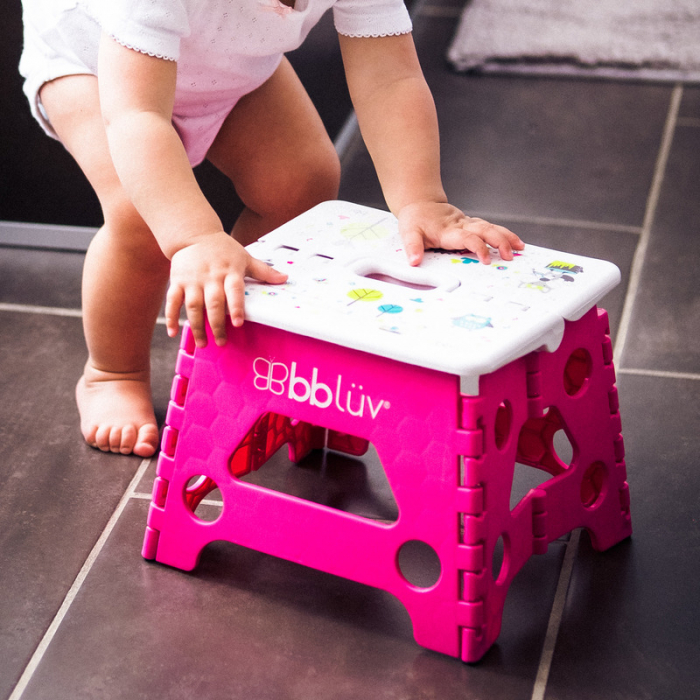 Inaltator de baie pliabil, Step, Practic si usor de transportat, Rezistent pana la 113 Kg, Bbluv, Pink [9]