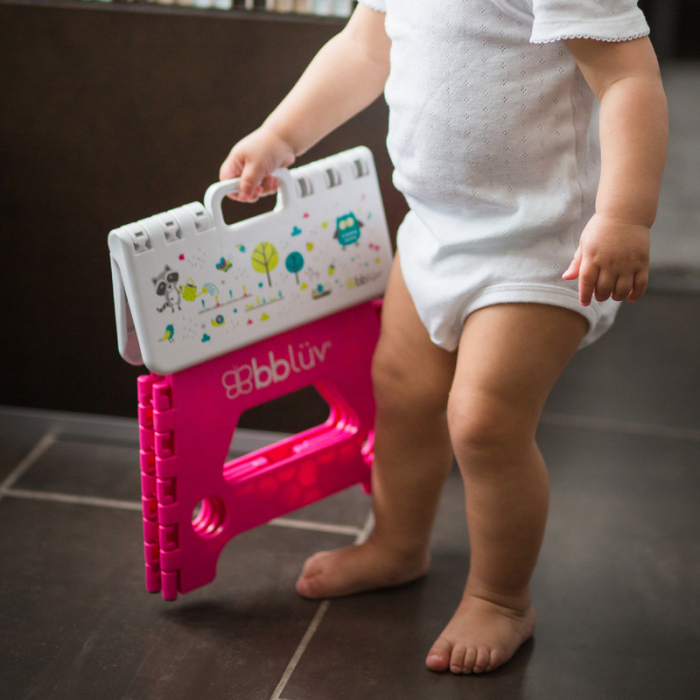 Inaltator de baie pliabil, Step, Practic si usor de transportat, Rezistent pana la 113 Kg, Bbluv, Pink [5]