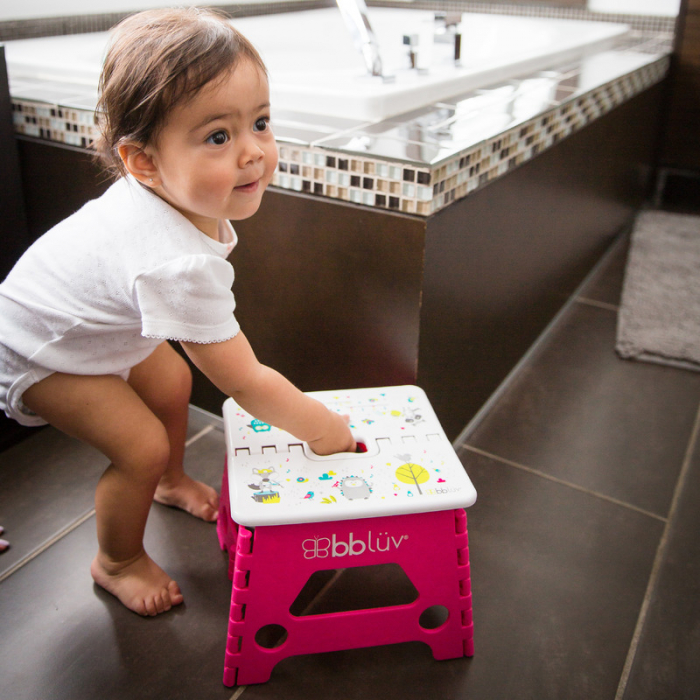 Inaltator de baie pliabil, Step, Practic si usor de transportat, Rezistent pana la 113 Kg, Bbluv, Pink [7]
