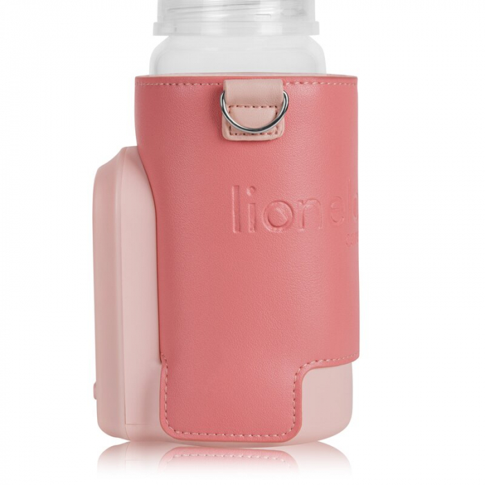 Incalzitor biberoane, Lionelo, ThermUp Go Evo, Portabil, Cu 5 niveluri de incalzire, Cu buton Safety Control, Mentinere caldura pana la 9h, Incarcare USB, Roz [3]
